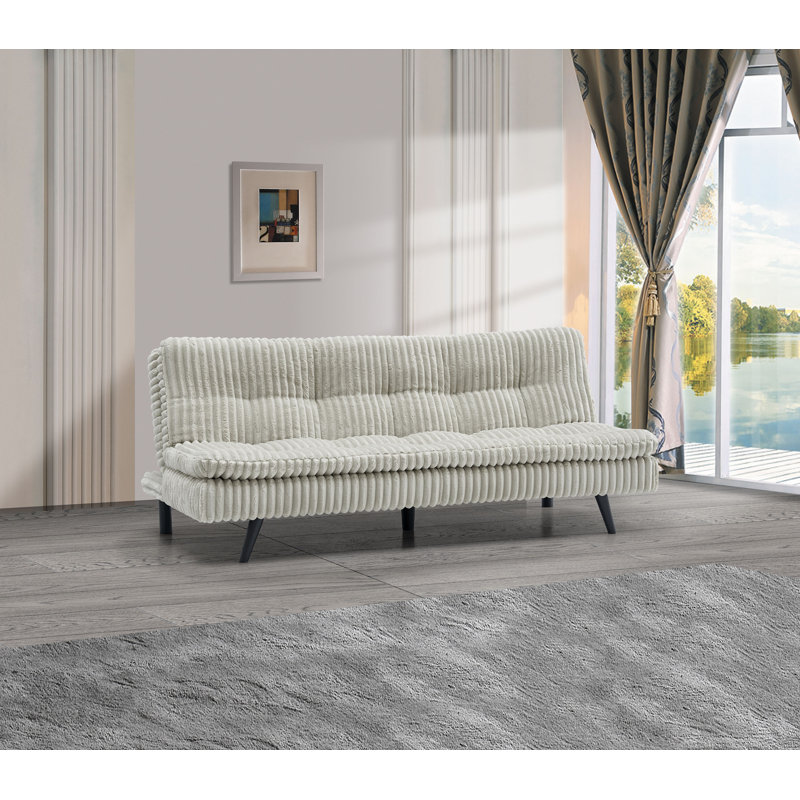 Beige Corduroy Pillow Top Futon, Beige Corduroy