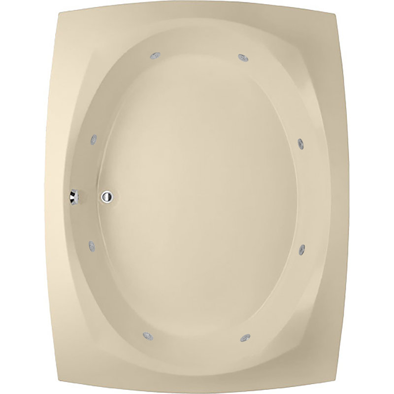 Largo 82'' x 64'' Gel Coat Bathtub, Bone, White