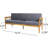 3 Seater With Wood Build And To Inner Materials - Dark Grey Cushions Elegant Slat Paneling