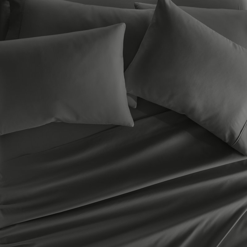 Ensemble de draps pour lit en microfibre brossée de 6 pièces Simply Soft, Gris