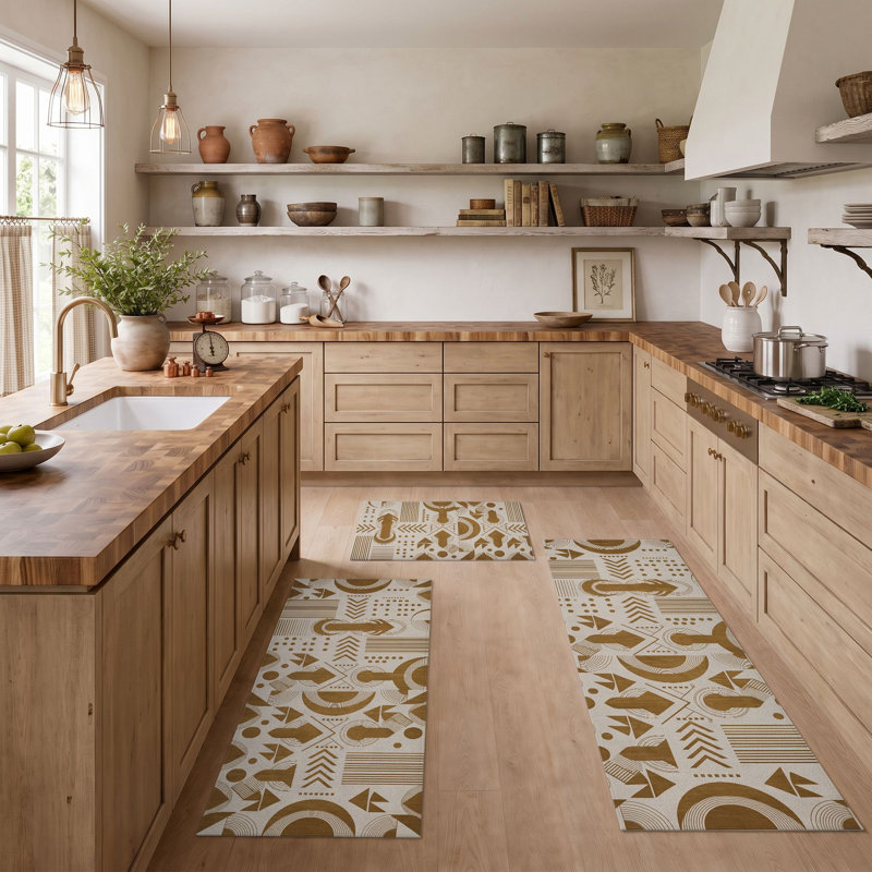 Tapis de cuisine géométriques lavables antidérapants