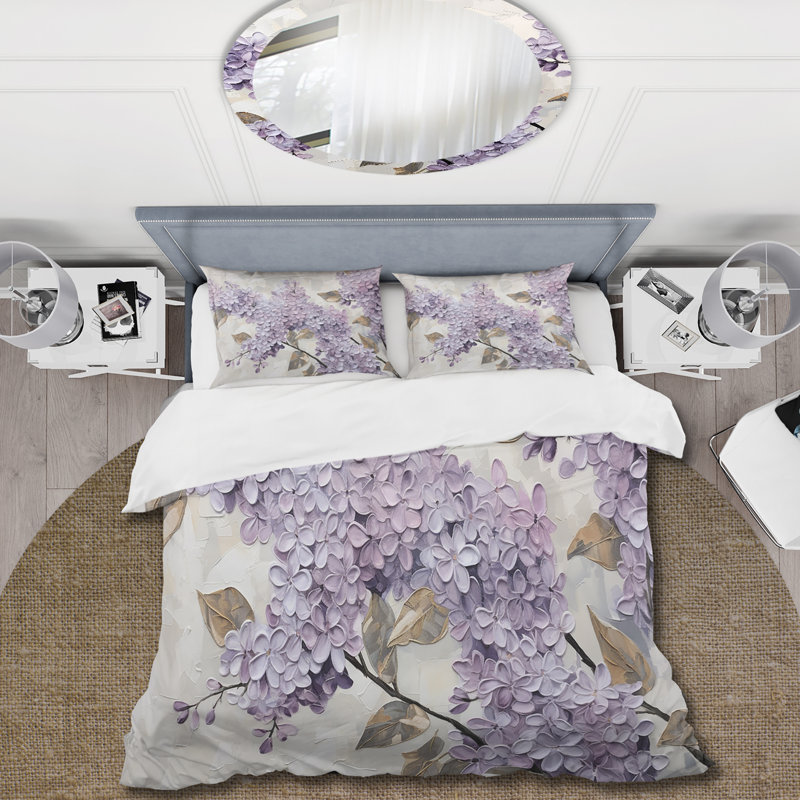Beautiful Lilac Dreamscape I - Ensemble de housse de couette lilas, Housse de couette très grand et 2 très grandes t