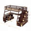 Lit mezzanine simple avec 7 tiroirs, 2 tablettes et un bureau-1744830359