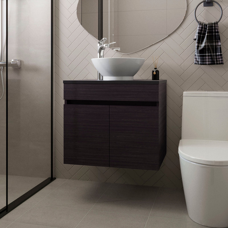 Meuble-lavabo avec 2 portes Wengue, Wengé