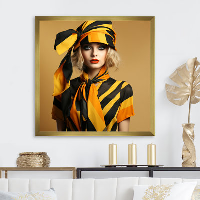 Photographie glamour jaune et noir - Illustration de mode, art mural