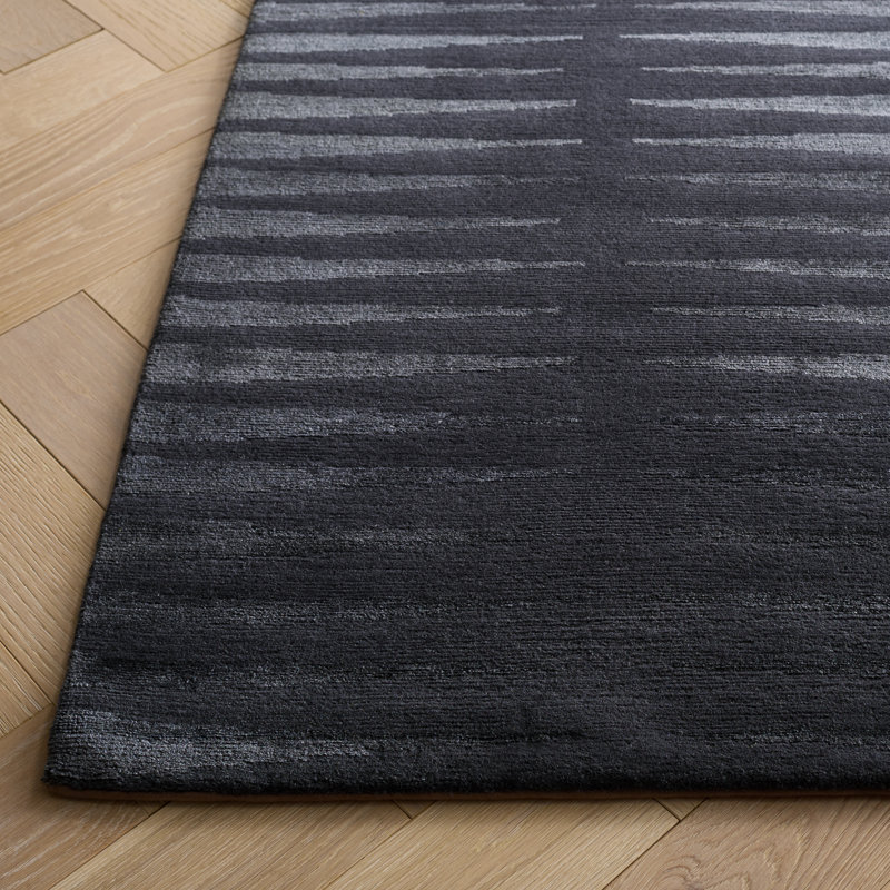 Ralph Lauren Mansard Stripe Wool, Silk Striped Rug, Rectangle 6' x 9'