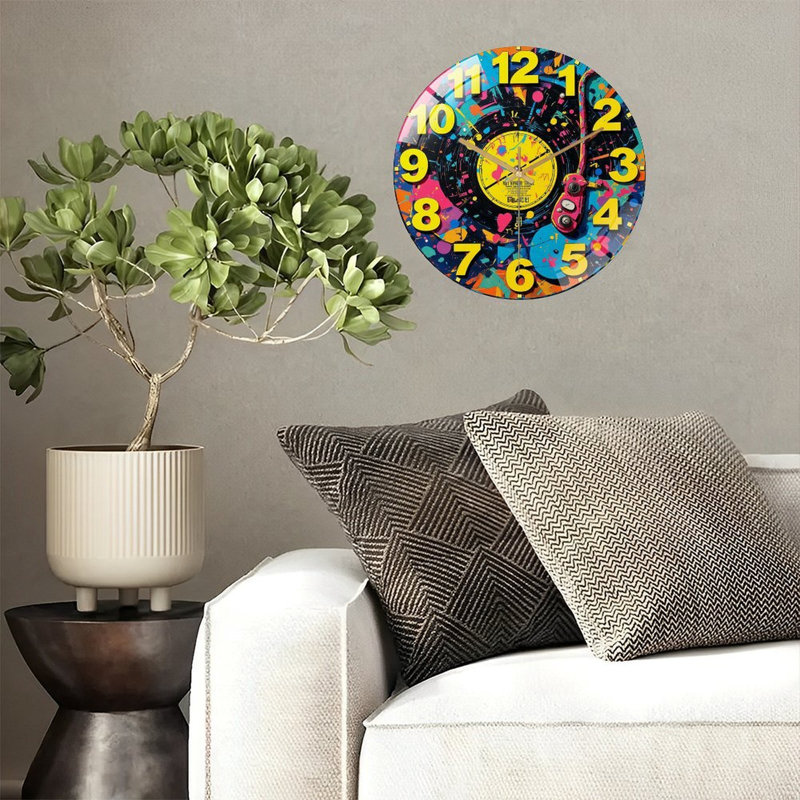 Horloge murale en vinyle 12 po