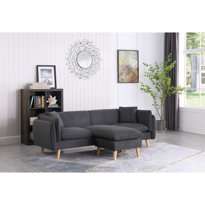 Canapé modulaire en tissu gris foncé Brayden