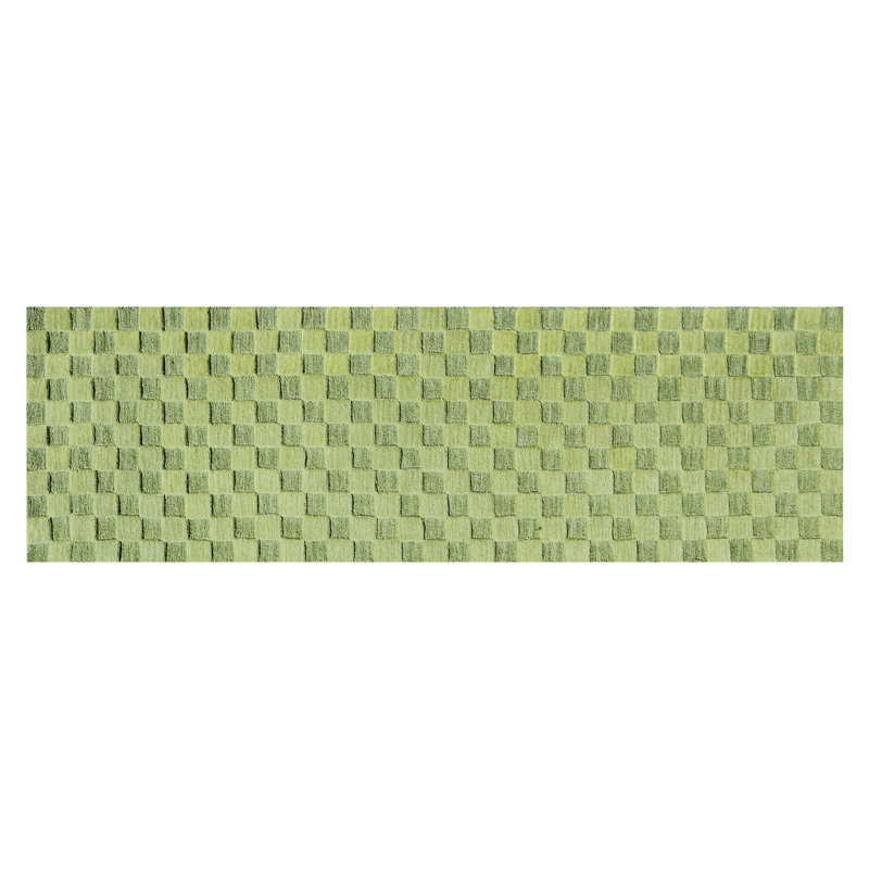 Moss Checkerboard Rug, Rectangle 5' x 8'