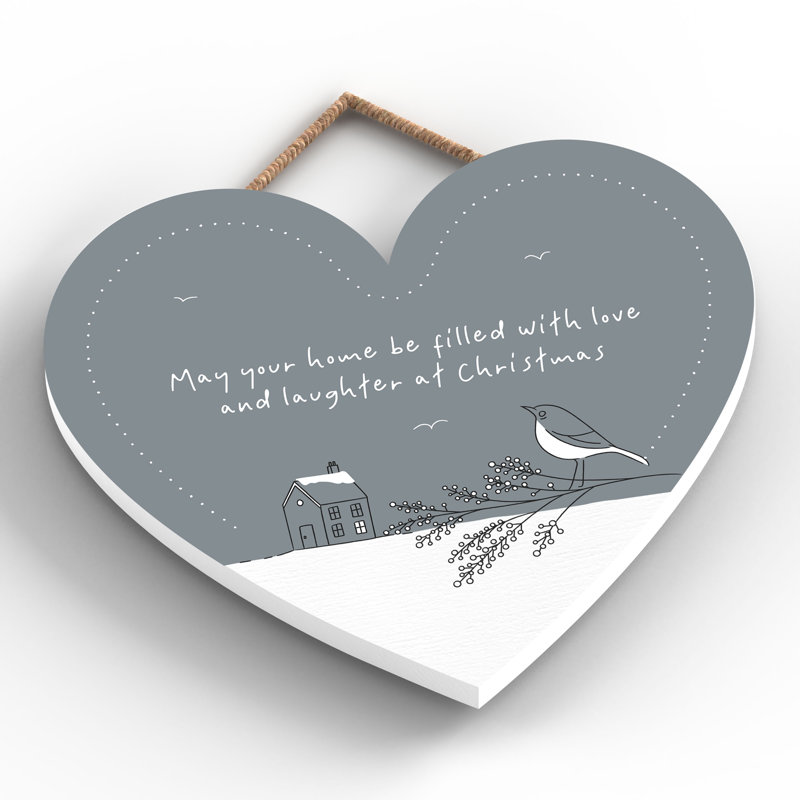 Love and Laughter Wooden Heart Plaque Vivid Squid Wholesale Wall Decor