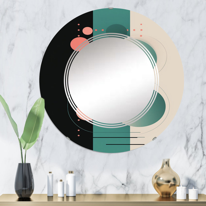 Chiffdale - Miroir mural rond moderne, 32 po x 32 po