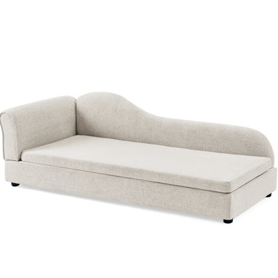 Medium And Large Dog's Beige Oversized , Irregular Wave , Single Armrest, Soft Cushion, Low Plastic Feet, Breathable Linen Modern Dog Breeds, Oversized, Feet