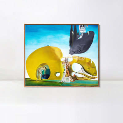 Framed Canvas Giclee Print Series#084 by Salvador Dali Wall Art for Living Room Home Office Decorations(Wood Color Slim Frame,24"x32")