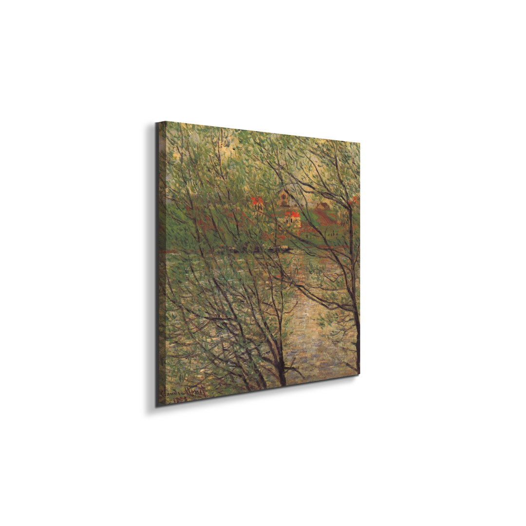 His bank, the Ile de la Grande Jatte by Monet Claude 58x58 Cm Frameless Panel Lightweight Ready to Hang