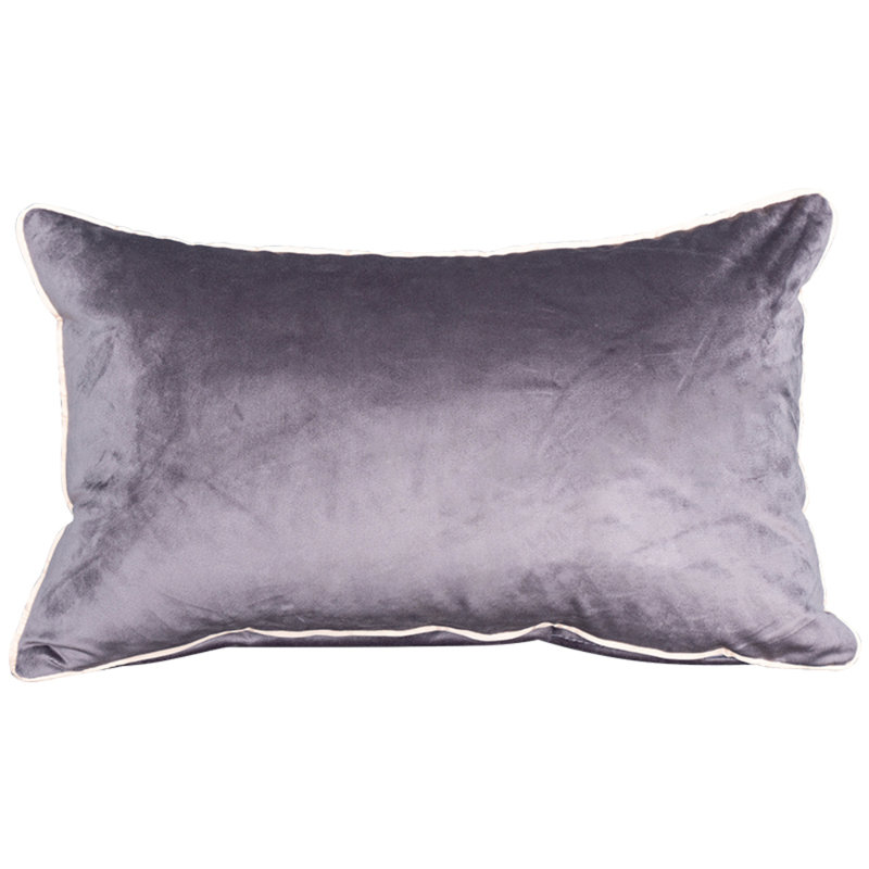Rana Velvet Reversible Throw Pillow, Charcoal