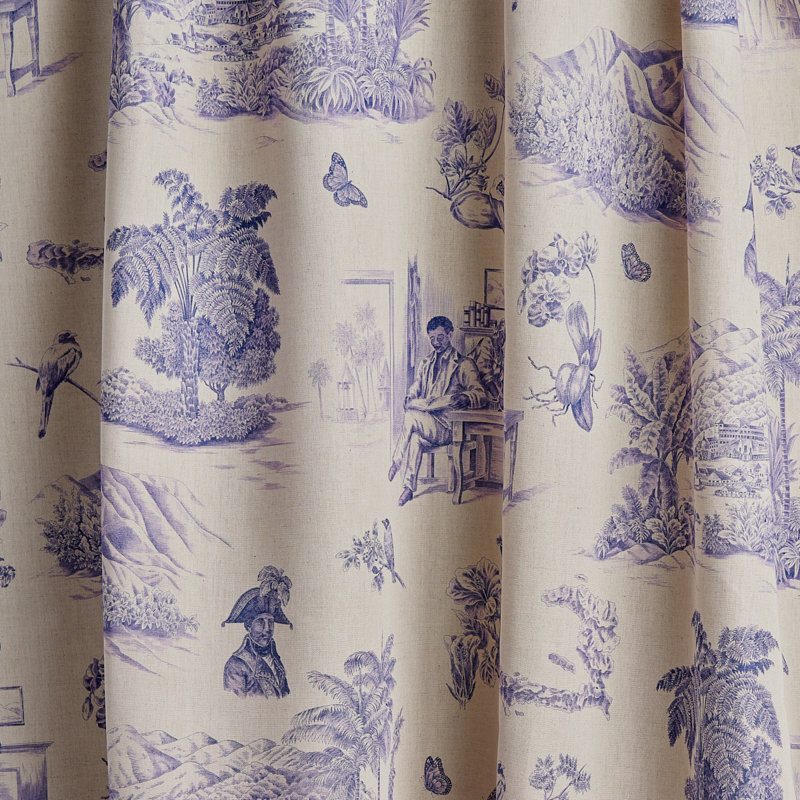 Schumacher x Victor Glemaud Toussaint Toile Fabric, Purple
