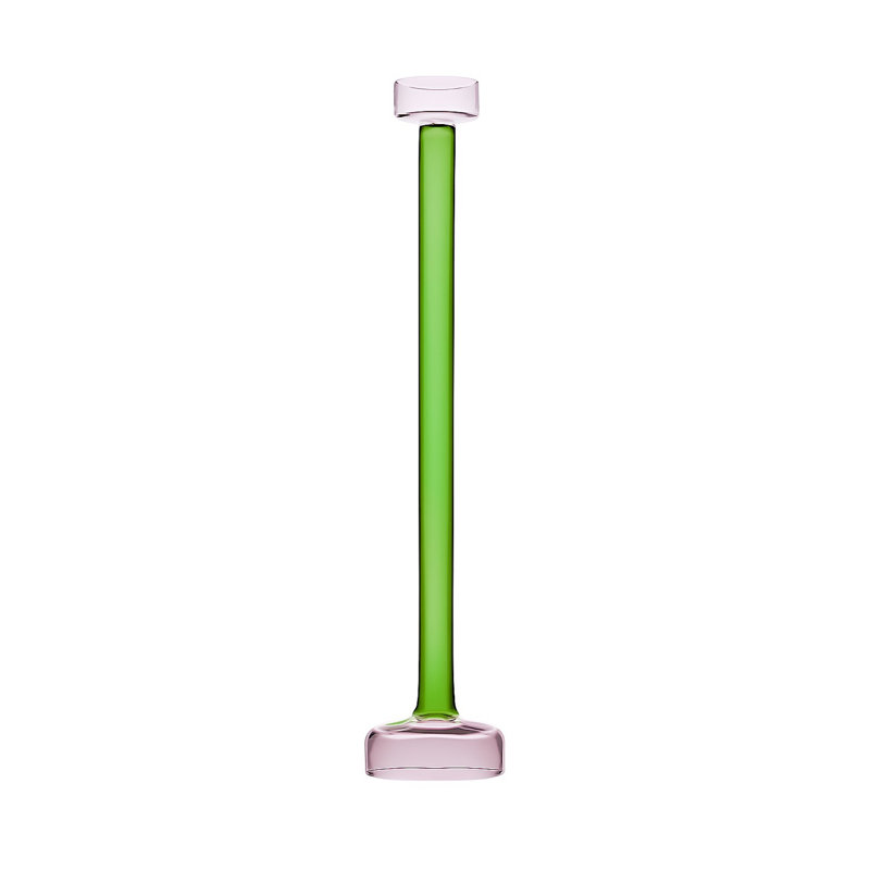 Porte-bougie en verre Montana vert lg, H 13,25 po x l 3 po x P 3 po, Vert