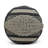 Diamond Handcrafted Fabric Cylindrical Pouf, Beige And Dark Grey-2123332403
