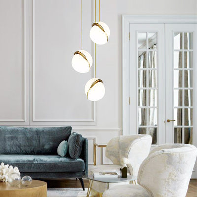 Bateson 1-Light Acrylic Shade Globe Pendant Hanging Lamp Fixture