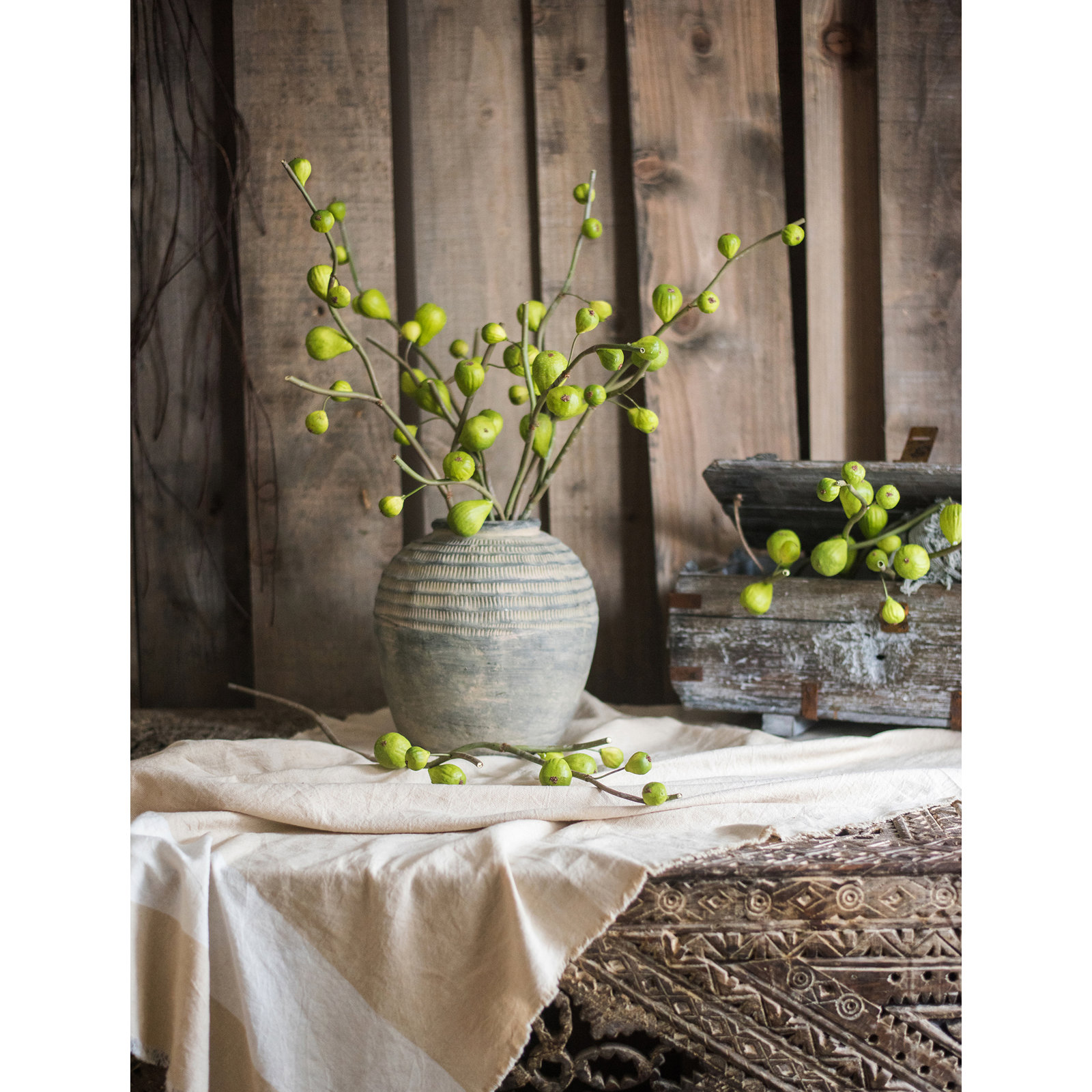Fig Floral Stems, Green, Five Stems
