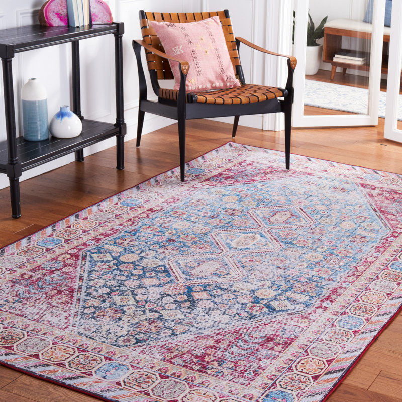 Tapis bleu / rouge Z / 164 W Ziebarth, Rectangle 9 pi x 12 pi