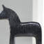 Sculpture cheval noir côtelé noir - figurine d'animal de table contemporaine en aluminium, 6,8 x 2,4 x 6,8 po