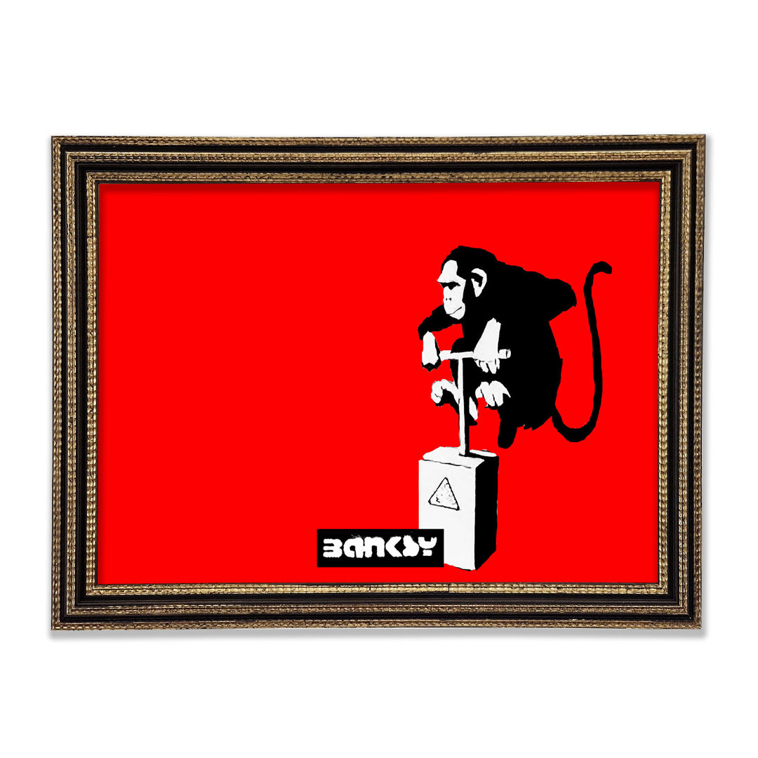 Gerahmtes Leinwandbild Monkey Detonator Red