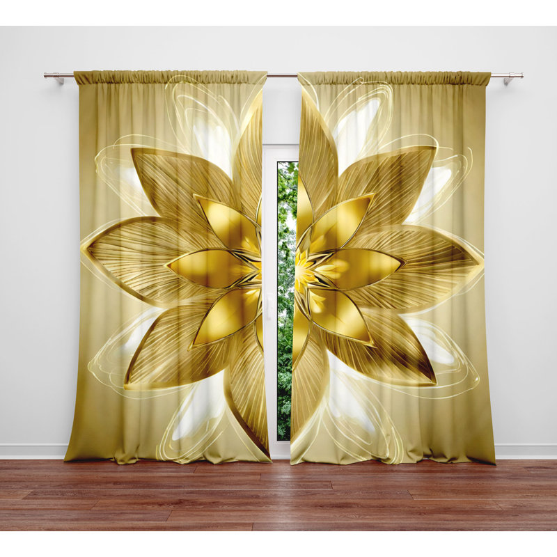 Paire de rideaux semi-transparents en polyester Sarsfield, L 20 po x L 82 po