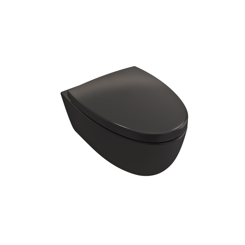 Milano Wall-hung Elongated Toilet Bowl, Matte Black