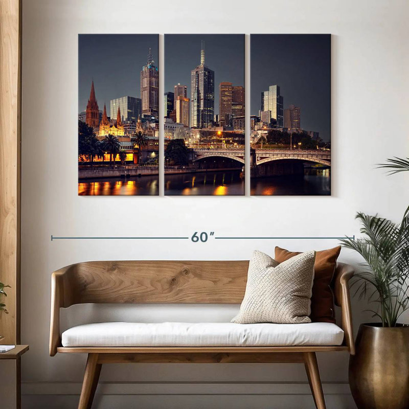 Rorry Melbourne Night Skyline, 32" H x 50" W