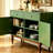 Vintage Swan Pattern Solid Wood Storage Cabinet