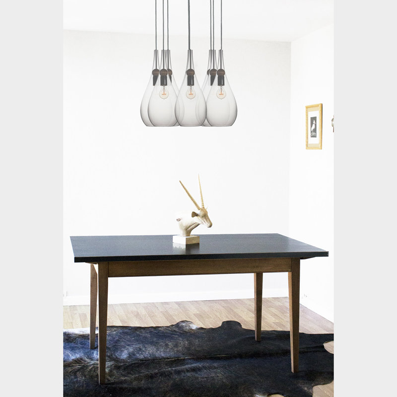 Earth 8 - Light Chandelier, Smoke Glass, Ship Rod, 72" H x 18" W x 18" D