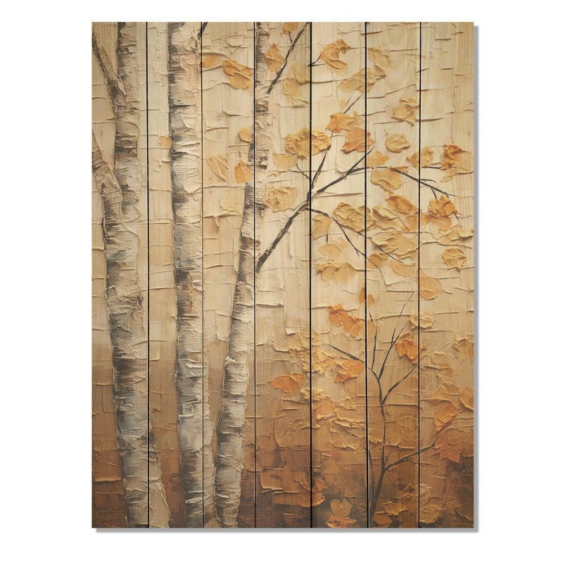 Minimalisme américain Basswood Tree II - arbre sur bois, H 40 po x l 30 po