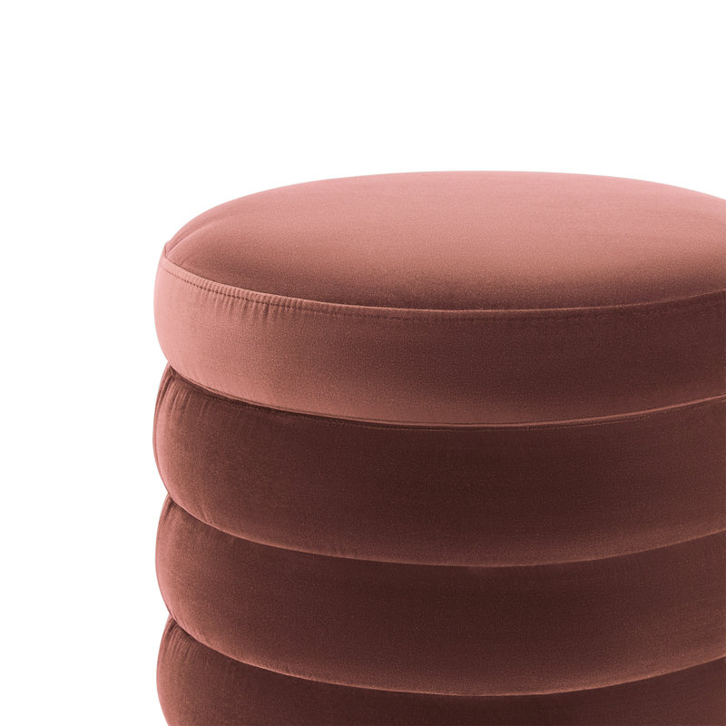 Repose-pieds rembourré avec rangement Neroli, Velours brun rougeâtre Falkirk