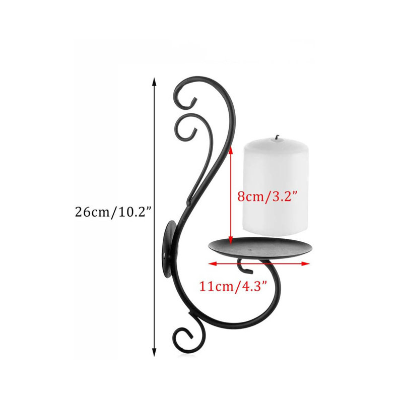 2 Piece Metal Wall Wall Sconce Set, Black
