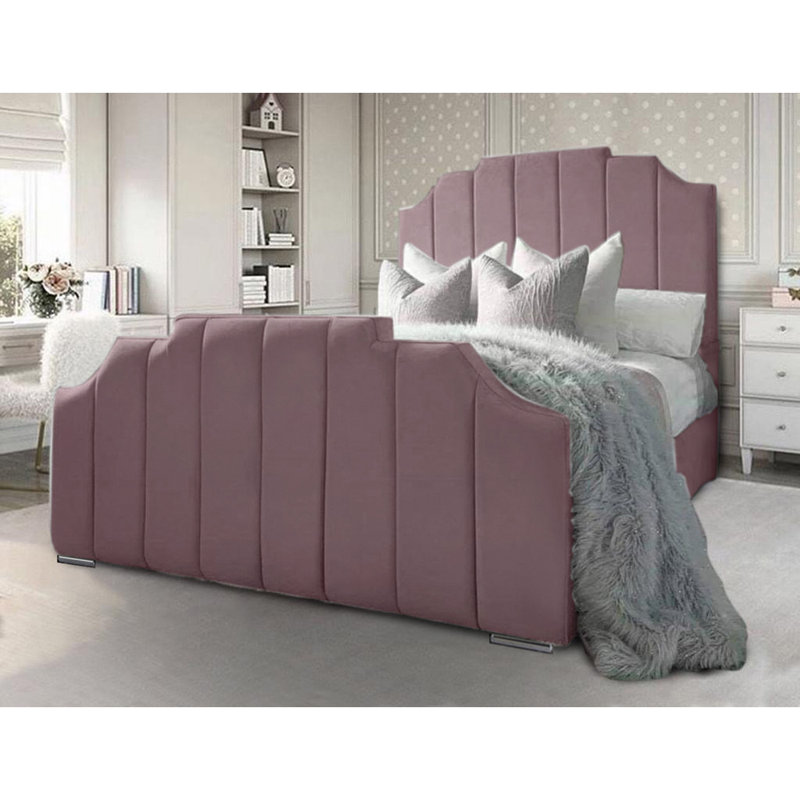 Tyrion Upholstered Bed , Double (4'6), Lilac