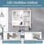 Armoires de salle de bain modernes en aluminium 32 po x 28 po, armoires à pharmacie avec miroirs et lumières DEL, casiers de salle de bain avec compartiments de rangement à plusieurs niveaux et porte-serviettes