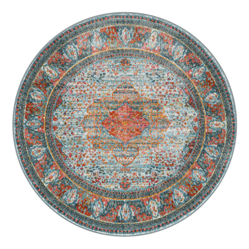 Folmar Oriental Indoor Rug, Round 5'5"