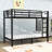 Full XL Over Full XL Metal Bunk Bed With Guardrails And Ladder-146231324-146231323