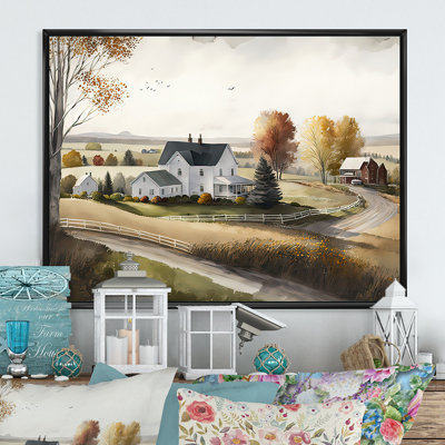 «Path To The Barn I», art mural grand paysage de grange
