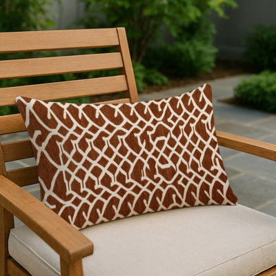 Coussin décoratif intérieur et extérieur beige Trellis