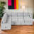 Weger Sectional Sleeper Sofa 108 inch Oversized Chenille Upholstered Sofa Bed U-Shape Sectional Couch Sleeper Bed with Pull Out Bed and Charging Ports for Living Room-692585583
