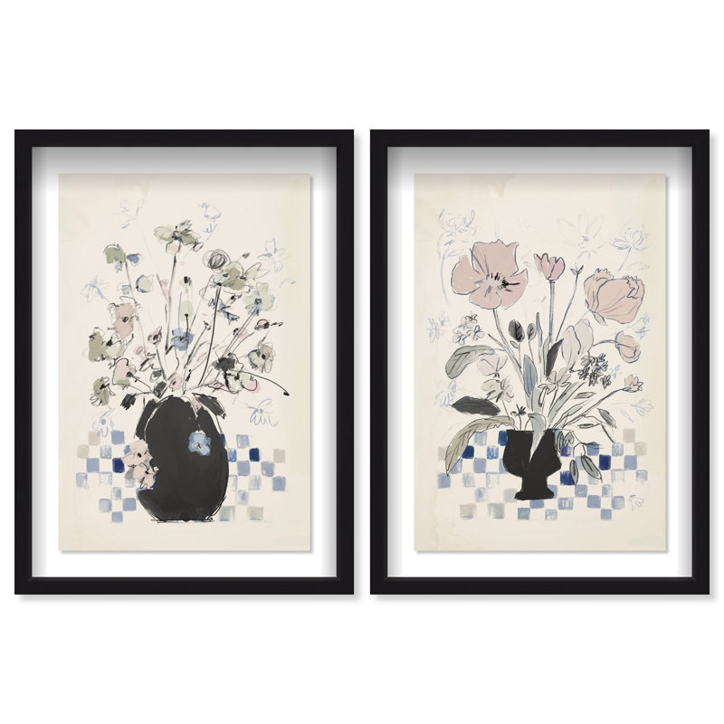 Modern Bloom Set Set by Oliver Gal, 17.5"H x 25.5"W, Black Shadowbox