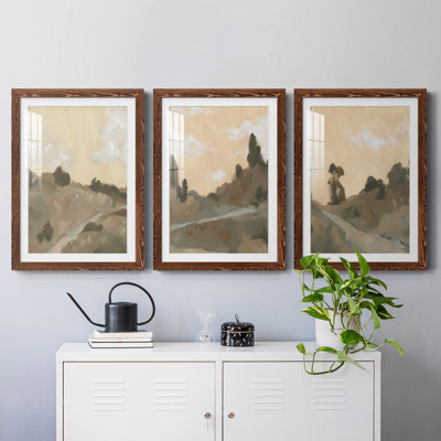 " Hillside Walking Path IV " 3 Piece Art Color Photography Painting