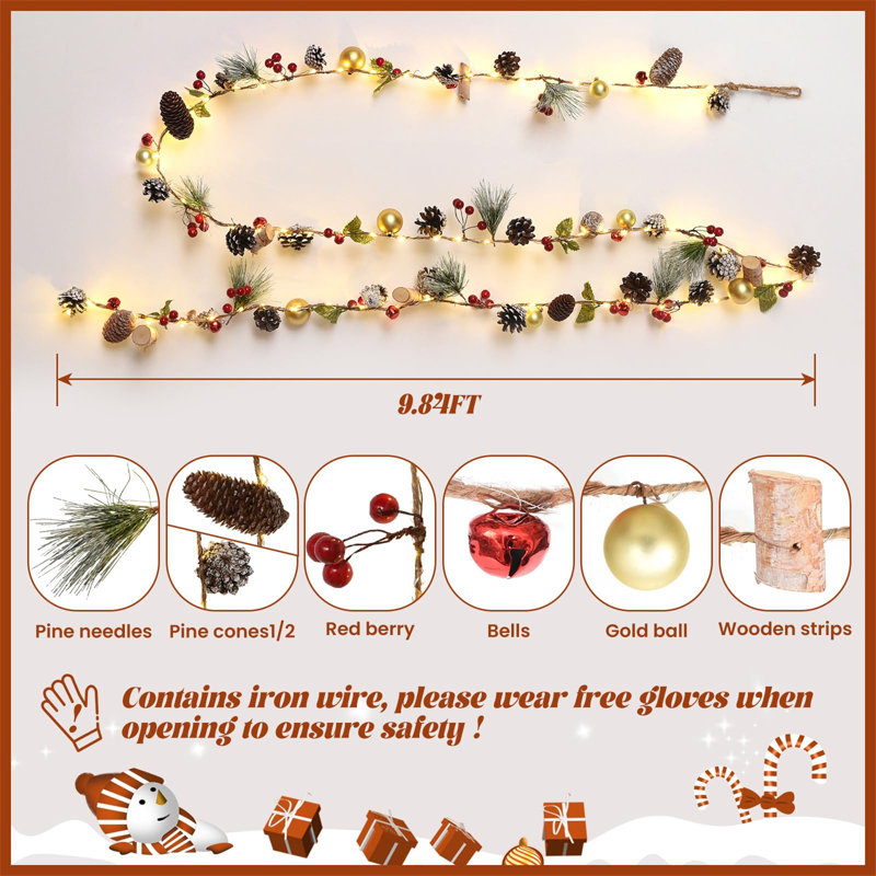 30cm Lighted Garland with Lights