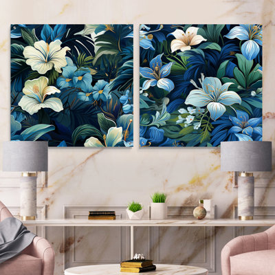 Orwin - Coastal Tropical Acrylic Wall Art Glass Set Of 2