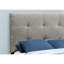 Lit simple avec coussin en mousse - Revêtement en tissu d'ameublement en lin gris pour une utilisation durable
