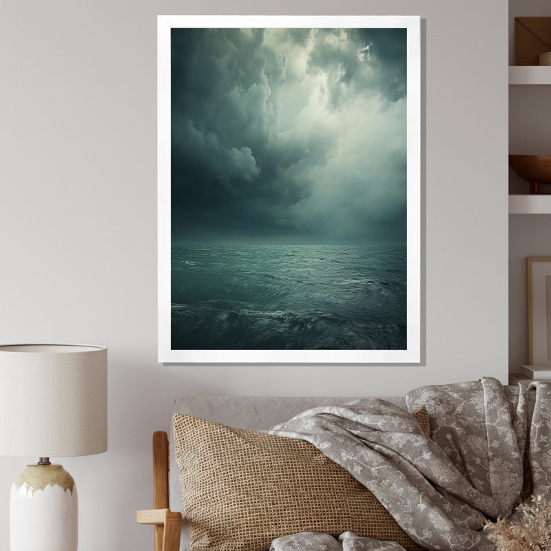 Lelja Ocean Storm Harmony II, reproduction d'art sur toile, Cadre photo blanc, H 40 po x l 30 po x P 1,5 po