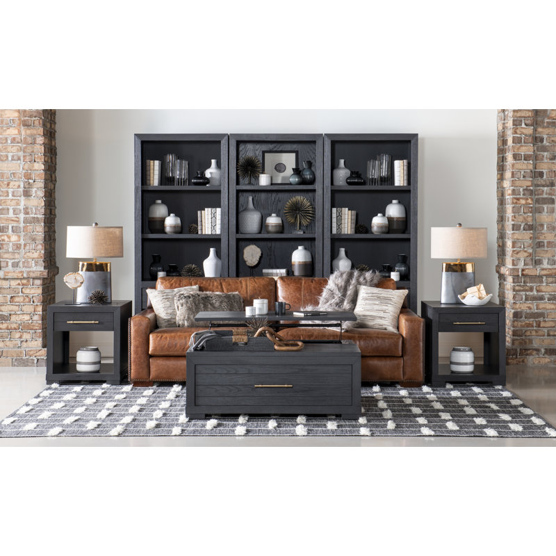 Appleton Coffee Table with Storage, Charred Oak