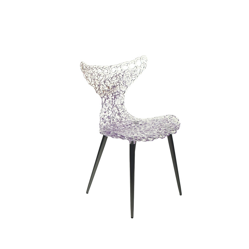 Chaise parsons DAINTE Stitch, Toucher mauve, Noir